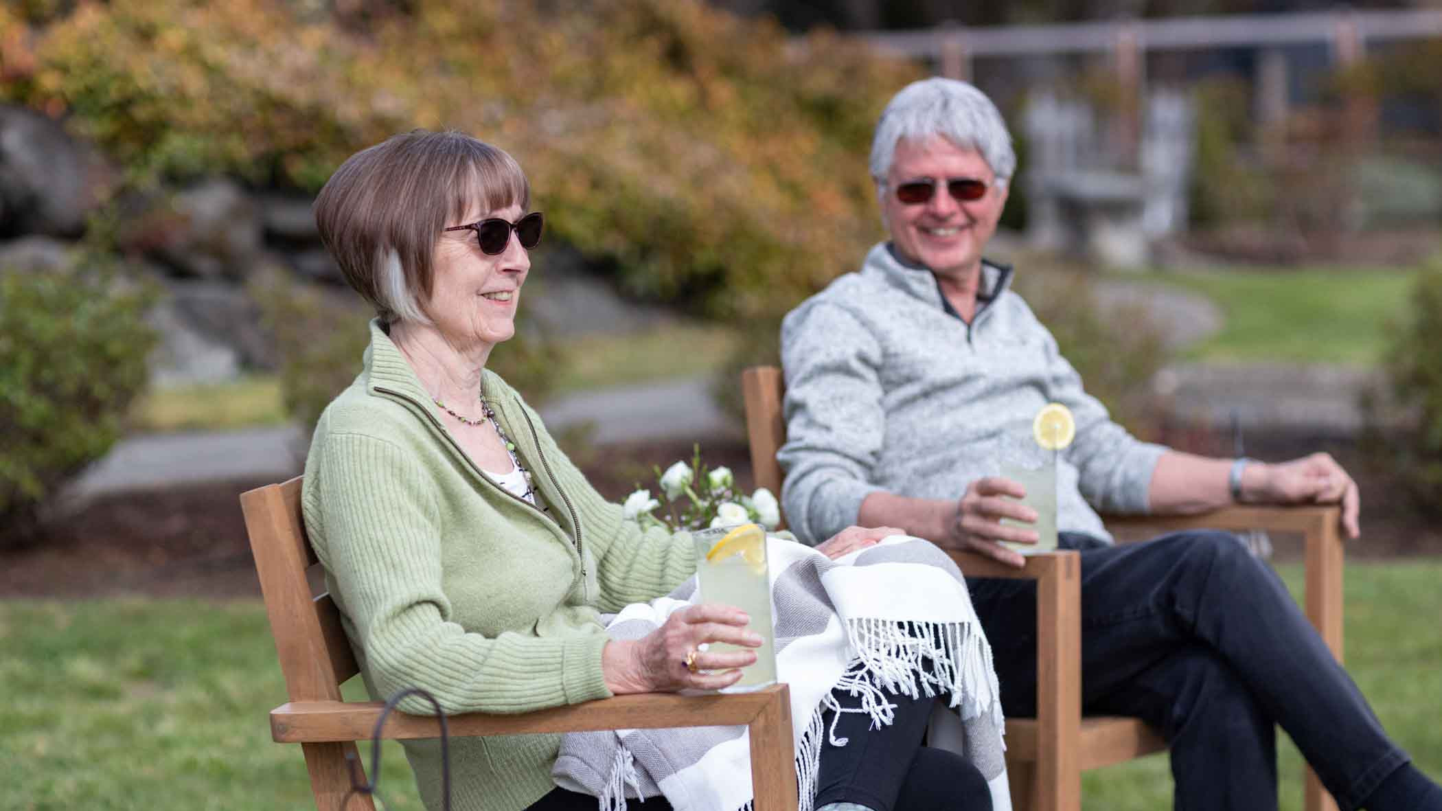 CRISTA Senior Living Blog - Independent Living - Senior Women Relaxing Outside