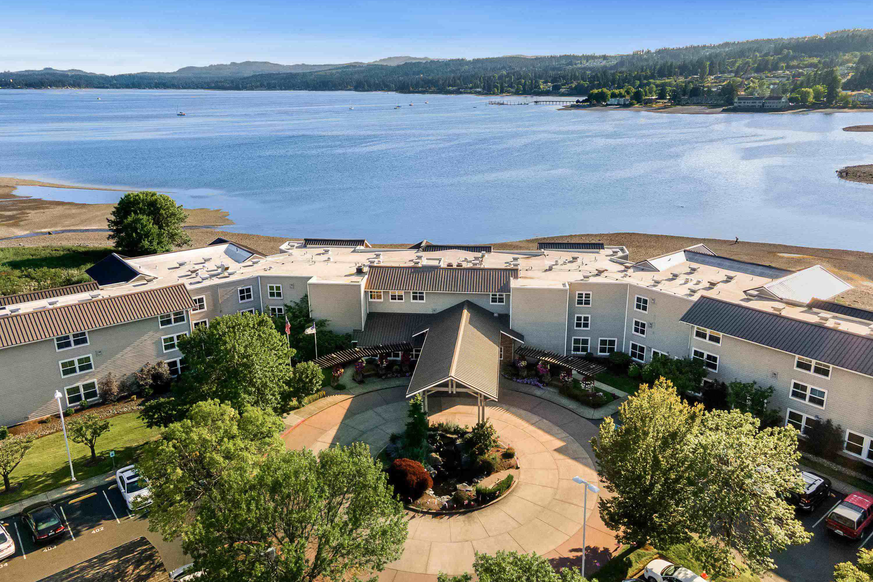 Aerial view of Crista Shores and Dyes Inlet, Silverdale, WA