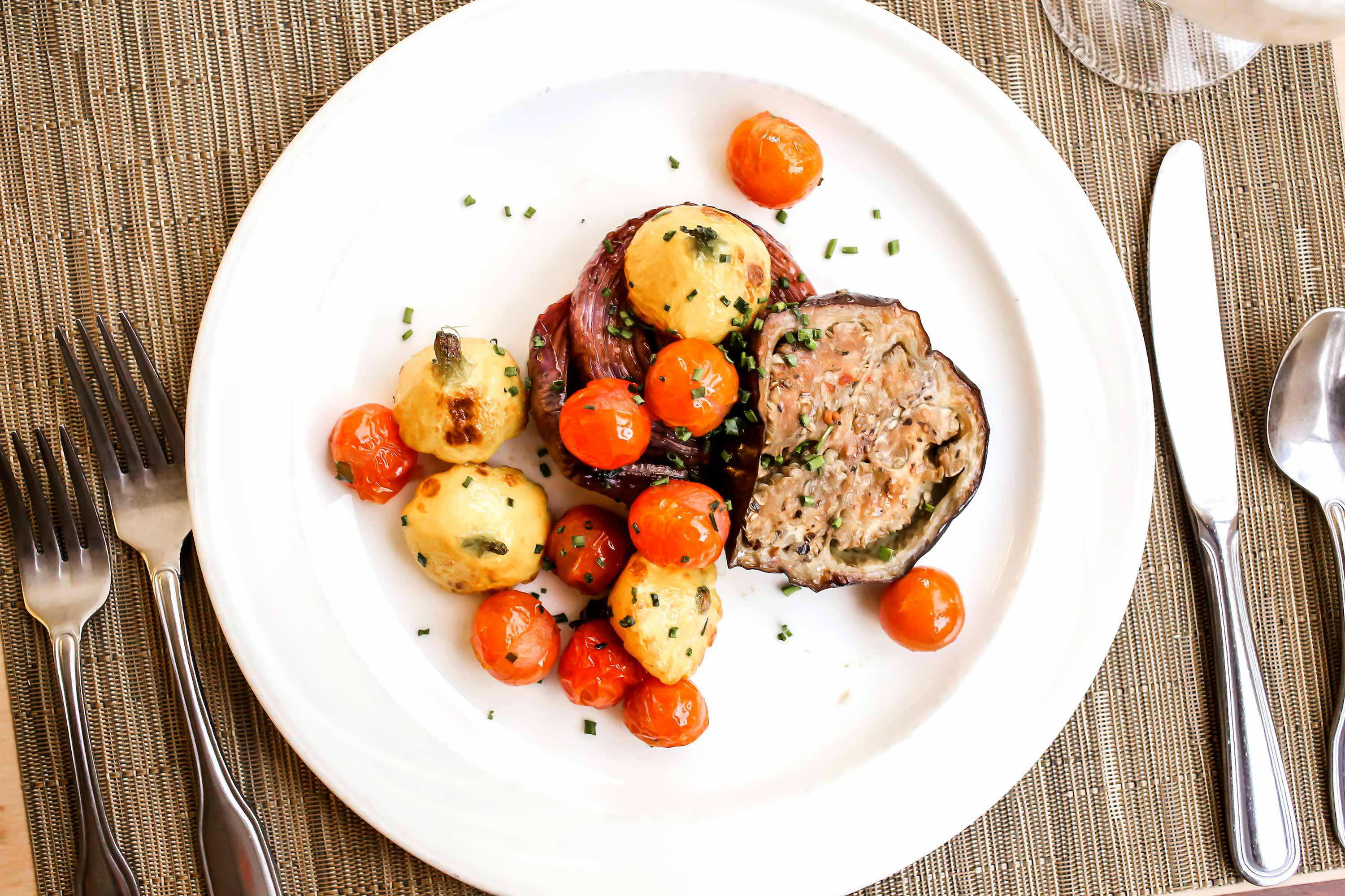 Plate of roasted vegetables