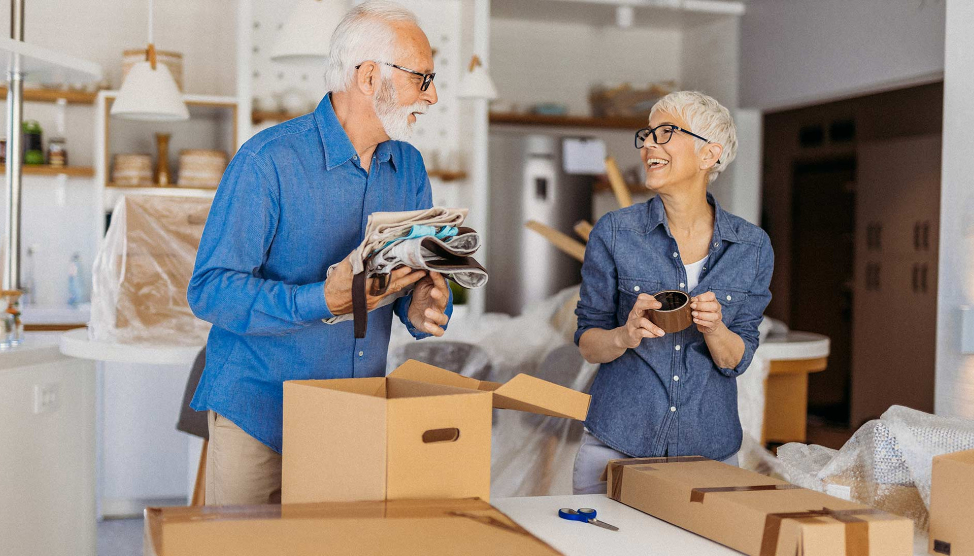 CRISTA Senior Living - Couple downsizing and packing