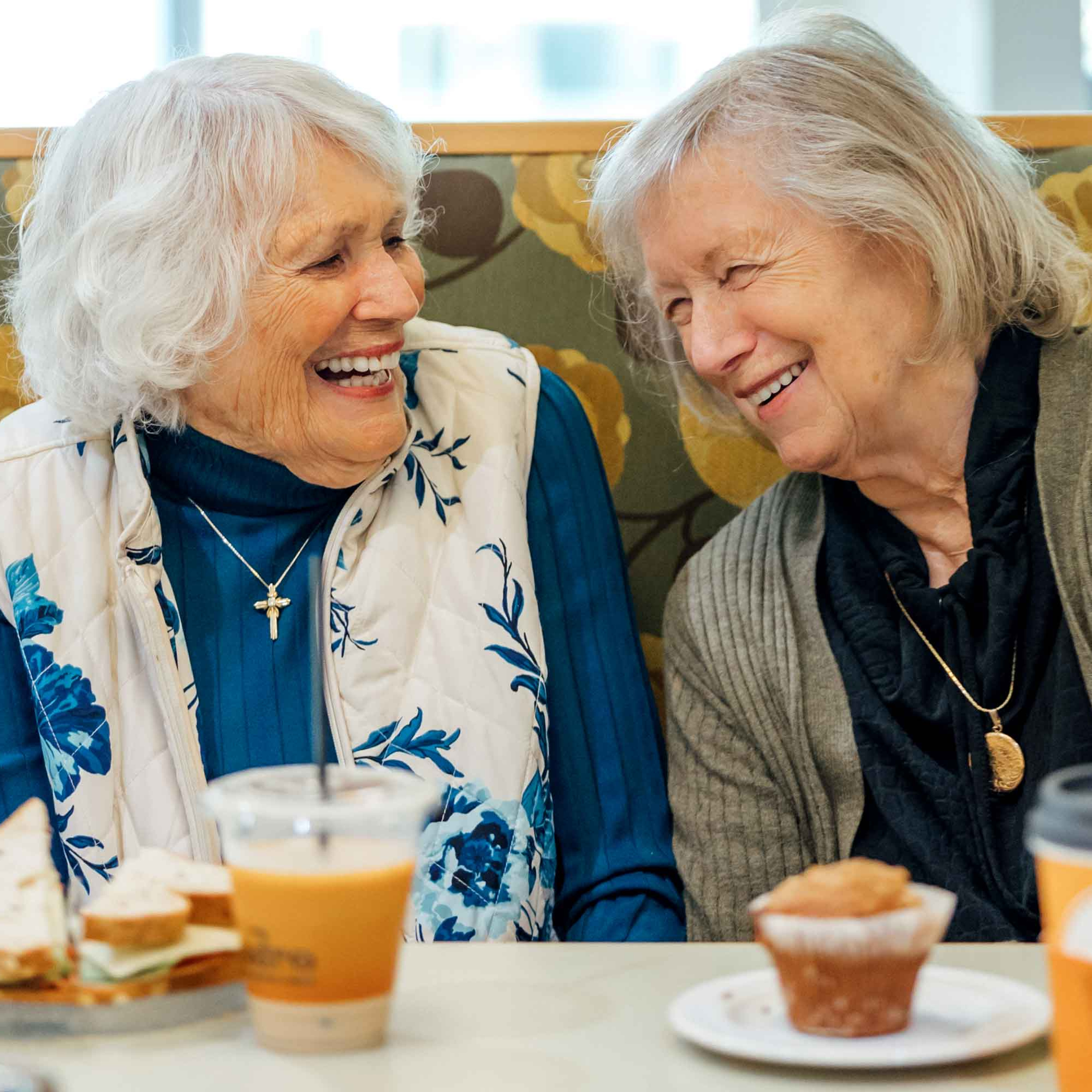 CRISTA Senior Living - Friends enjoying lunch at Cris Cafe at Cristwood