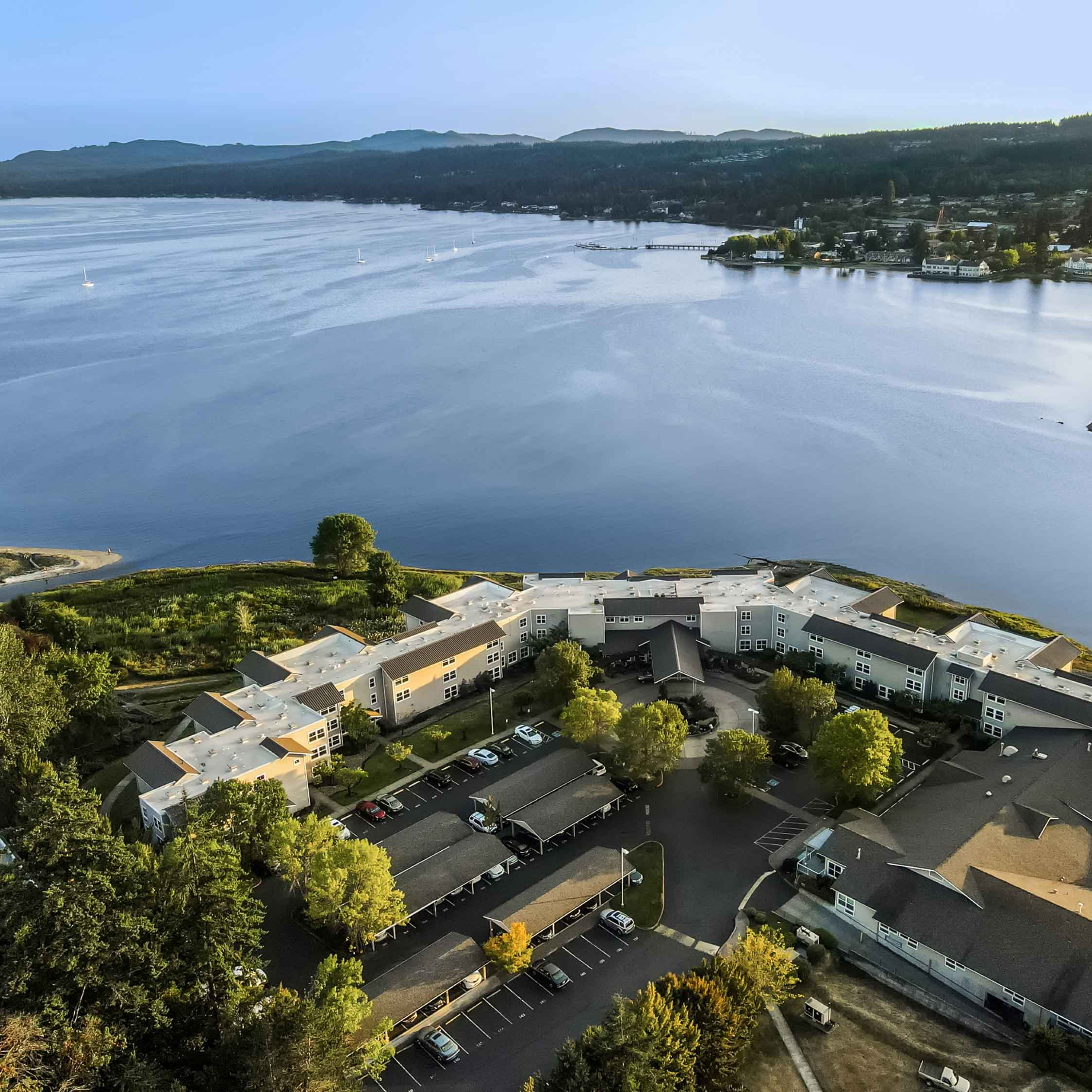 Aerial view of Crista Shores, Dyes Inlet, and Silverdale, WA