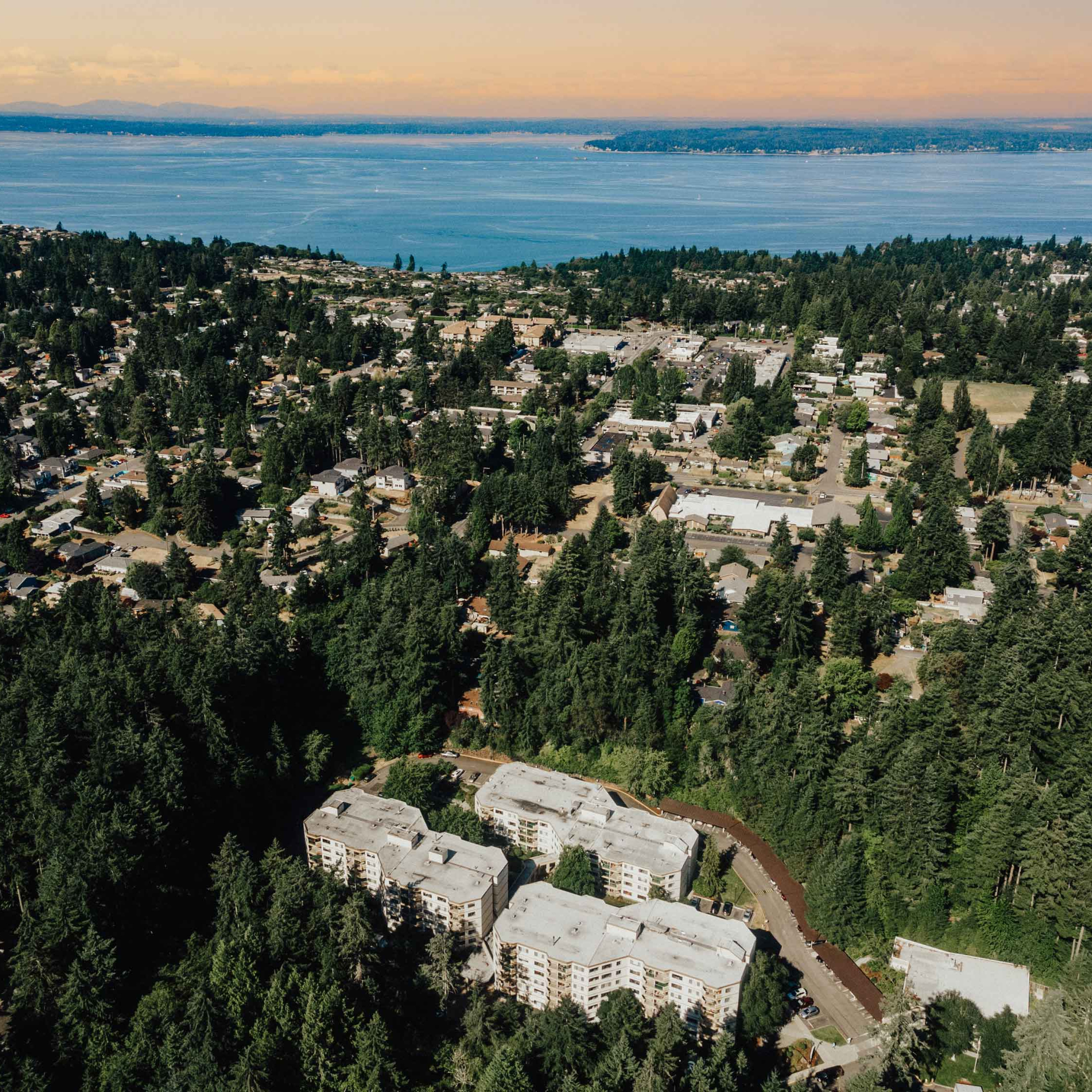 Aerial view of Cristwood and Shoreline, WA